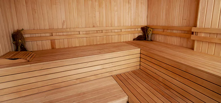 Spruce Wood Sauna Interior Construction in Pickering, Ontario